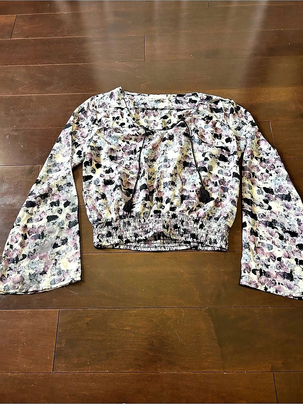 Love Fire Floral Blouse in Purple & Black